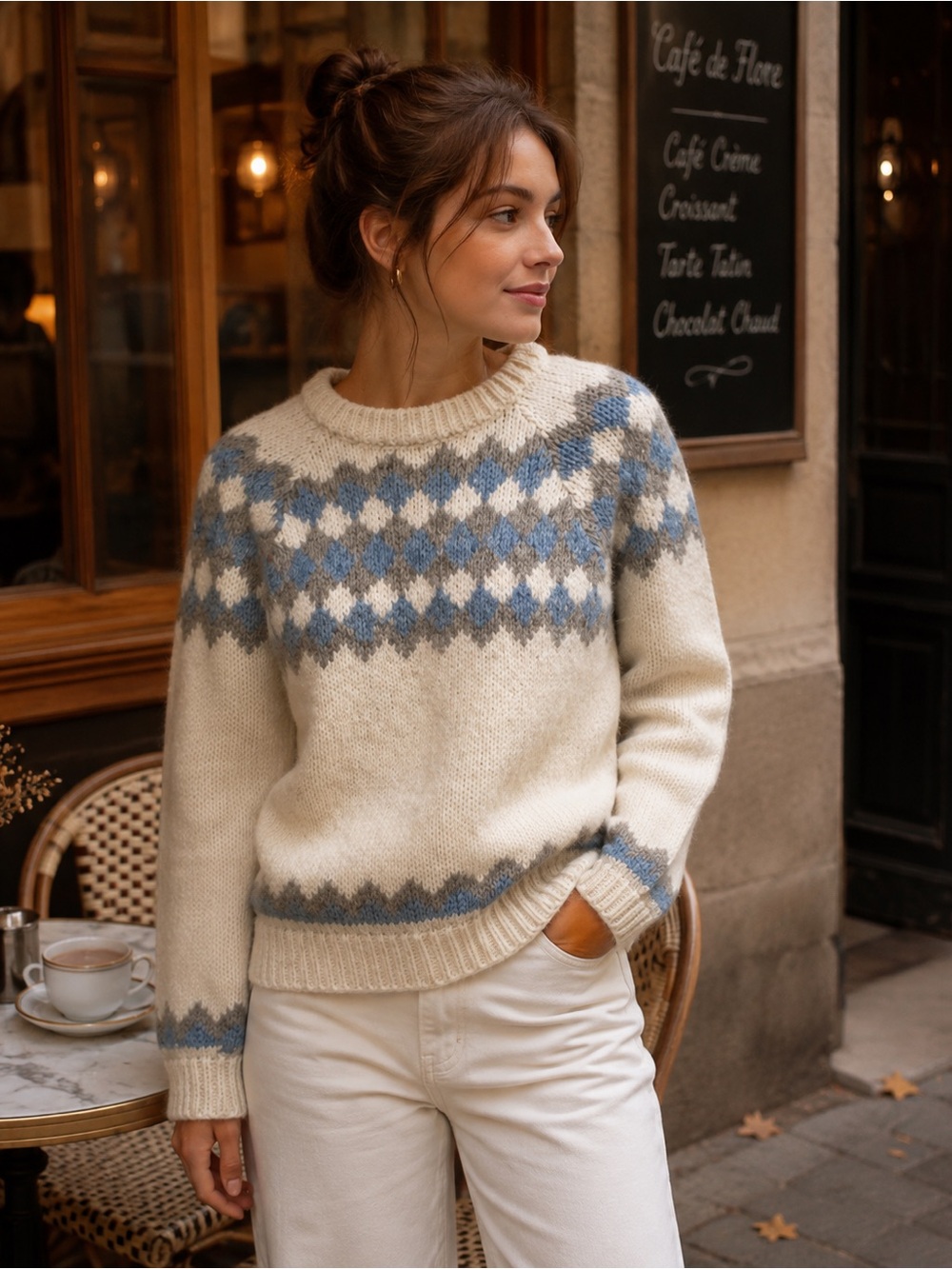 VTG Gaeltarra Irish Wool Fair Isle Sweater Womens S 36